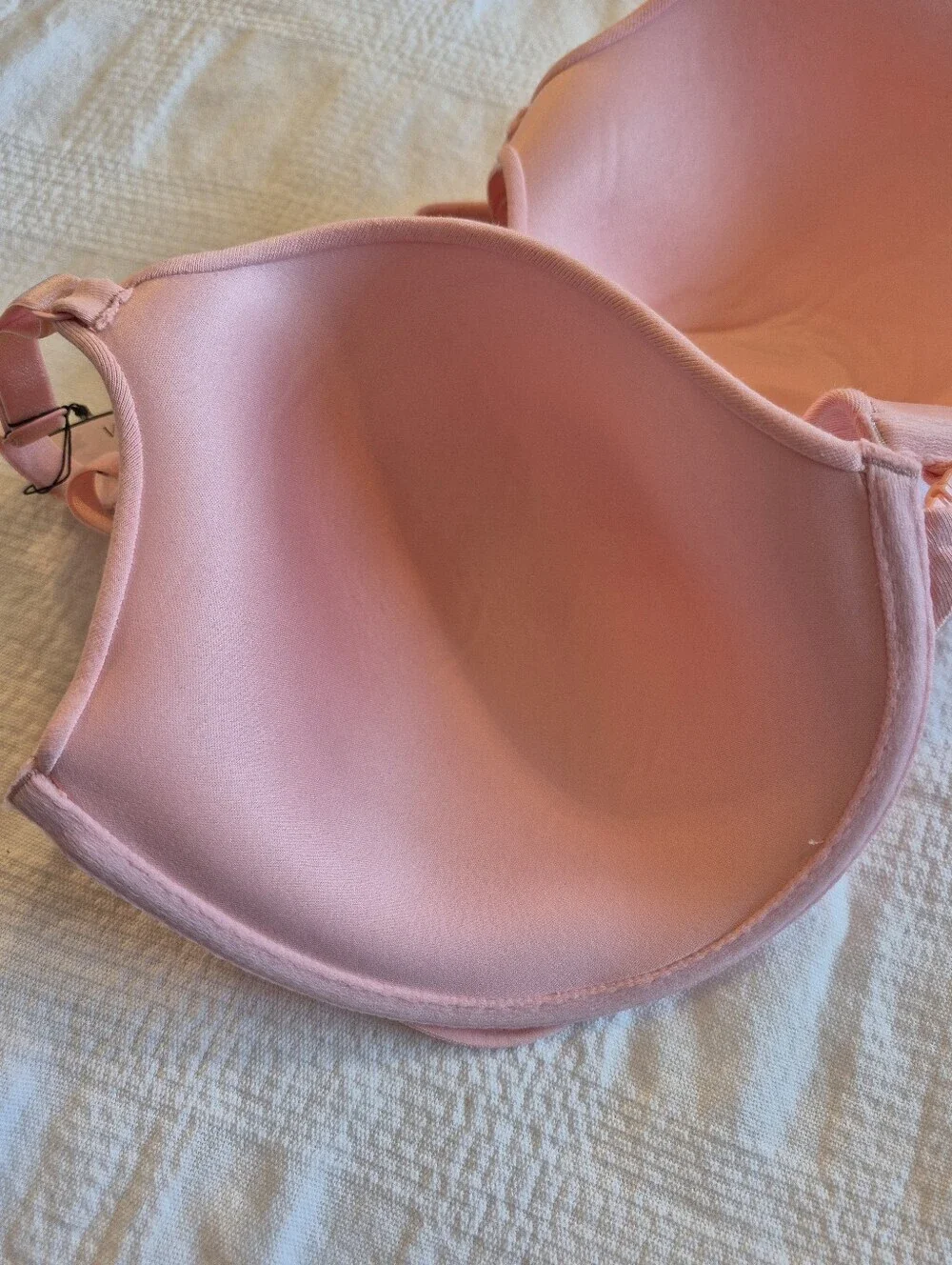 Victoria's Secret 38DD women's lined perfect coverage bra pink back sequin, NWT - Picture 3 of 6